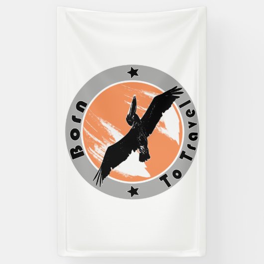 Geboren in reisbanner spandoek (Verticaal)