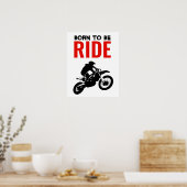 Geboren in Ride Motocross Motorcycle Sport Poster (Keuken)