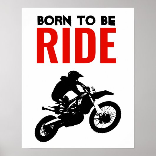 Geboren in Ride Motocross Motorcycle Sport Poster (Voorkant)