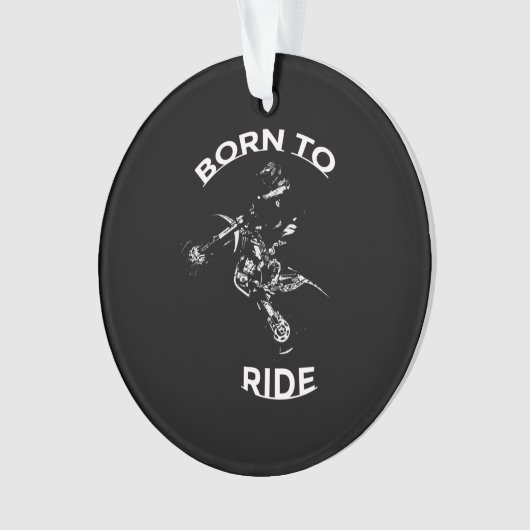 Geboren in Ride - Motocross Rider Ornament (voorkant)