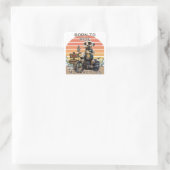 Geboren in Ride Motorcycle - Meerkat Vierkante Sticker (Tas)
