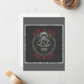 Geboren in Ride Ride om te leven Notitiekaartje (Voorkant / Achterkant in situ)