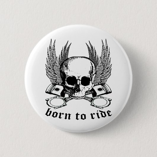 Geboren in Ride Ronde Button 5,7 Cm (Voorkant)