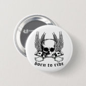 Geboren in Ride Ronde Button 5,7 Cm (Voorkant /achterkant)