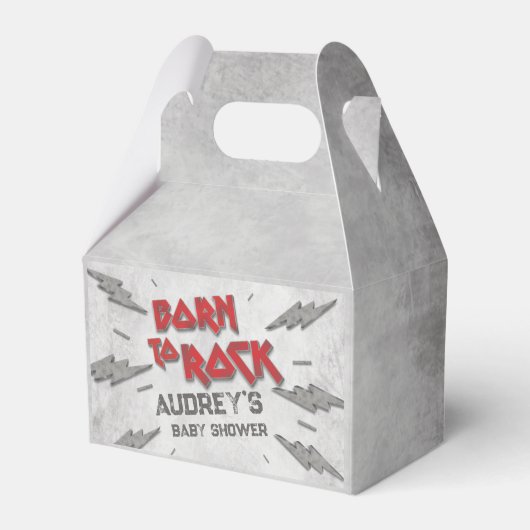 Geboren in Rock - Baby shower Bedankdoosjes (Voorkant Zijde)