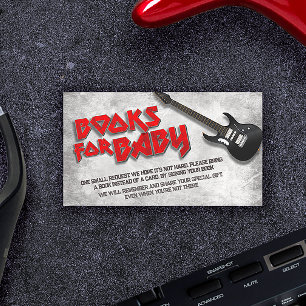 Geboren in Rock Baby shower Boek Aanvraag Informatiekaartje