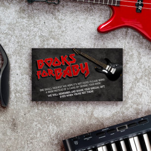 Geboren in Rock Baby shower Boek Aanvraag Informatiekaartje