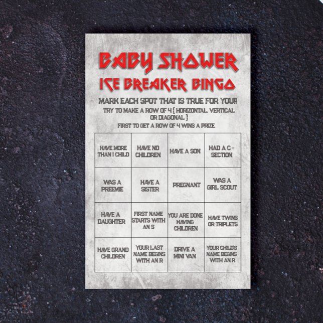Geboren in Rock - Baby shower Ice Breaker Bingo (Creator heeft geüpload)
