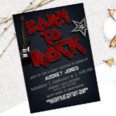Geboren in Rock Baby shower Invitation Kaart