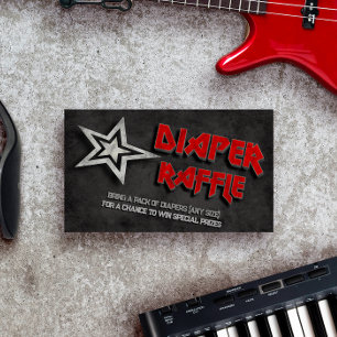 Geboren in Rock Baby shower Luier Raffle Informatiekaartje