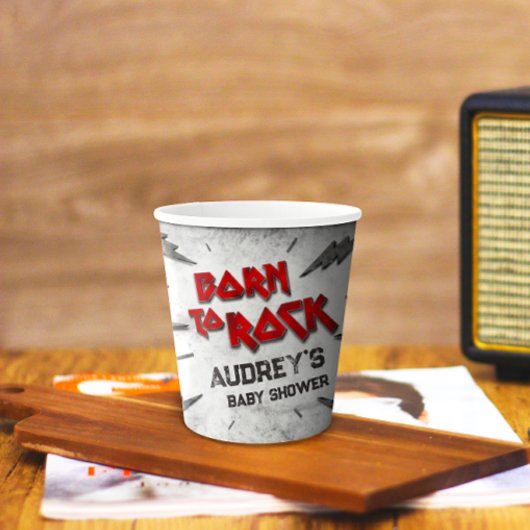 Geboren in Rock - Baby shower Papieren Bekers