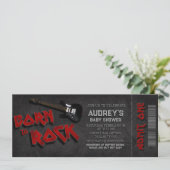 Geboren in Rock - Boy Baby shower Ticket Kaart (Staand voorkant)