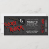 Geboren in Rock - Boy Baby shower Ticket Kaart (Voorkant)