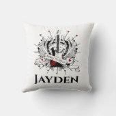 Geboren in Rock Custom Name Kinder Guitar Rocker Kussen (Achterkant)