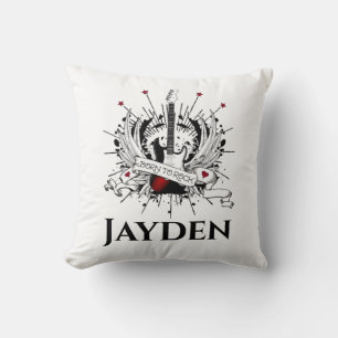 Geboren in Rock Custom Name Kinder Guitar Rocker Kussen