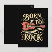 Geboren in Rock Electric Guitar Briefkaart (Voorkant / Achterkant)
