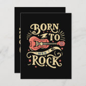 Geboren in Rock Electric Guitar Informatiekaartje (Voorkant / Achterkant)