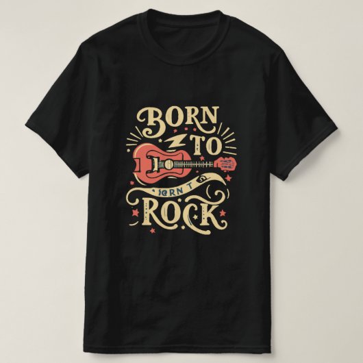 Geboren in Rock Electric Guitar T-shirt (Design voorkant)
