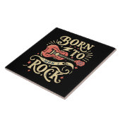 Geboren in Rock Electric Guitar Tegeltje (Zijkant)