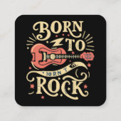 Geboren in Rock Electric Guitar Vierkante Visitekaartje (Achterkant)