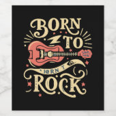 Geboren in Rock Electric Guitar Wijn Etiket (Enkel label)