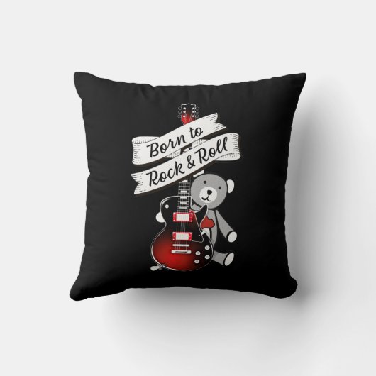 Geboren in Rock en Roll Baby Kinder Guitar Music Kussen (Achterkant)