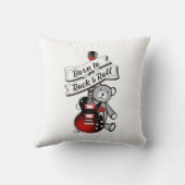 Geboren in Rock en Roll Baby Kinder Guitar Music Kussen (Achterkant)