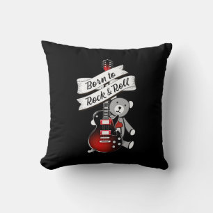 Geboren in Rock en Roll Baby Kinder Guitar Music Kussen