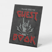 Geboren in Rock - Gastenboek teken Reclamebord Met Voetstuk (Voorkant)