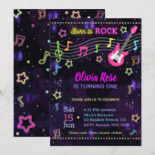 Geboren in Rock Ggloing Invitation Kaart (Voorkant / Achterkant)