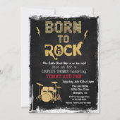 Geboren in Rock Rock Baby shower Invitation Kaart (Voorkant)