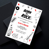 Geboren in Rock Rock Star Baby shower Kaart