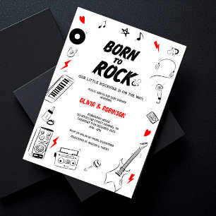 Geboren in Rock Rock Star Baby shower Kaart