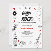 Geboren in Rock Rock Star Baby shower Kaart (Voorkant)