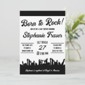 Geboren in Rock! Rock'n'Roll Concert Baby shower Kaart (Staand voorkant)