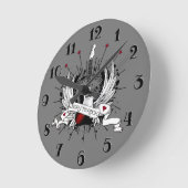 Geboren in Rock & Roll Guitar Rockabilly Tattoo St Ronde Klok (Hoek)