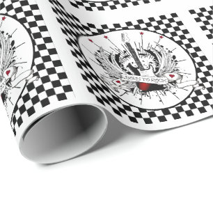 Geboren in Rock & Roll Guitar Rocker Musician Gift Cadeaupapier