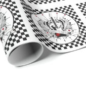 Geboren in Rock & Roll Guitar Rocker Musician Gift Cadeaupapier (Rol Hoek)