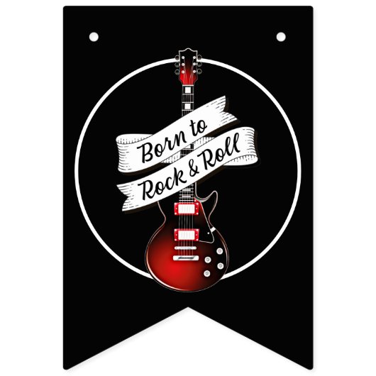 Geboren in Rock & Roll Guitar Rocker Musician Part Vlaggetjes (Eerste vlag)