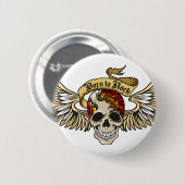 geboren in rock ronde button 5,7 cm (Voorkant /achterkant)