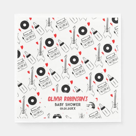 Geboren in Rock Star Baby shower Servet (Voorkant)