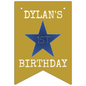 Geboren in Rock Star Birthday Party Banner Blue Go (Tweede vlag)