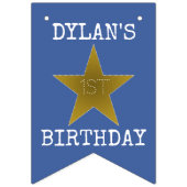 Geboren in Rock Star Birthday Party Banner Blue Go (Eerste vlag)
