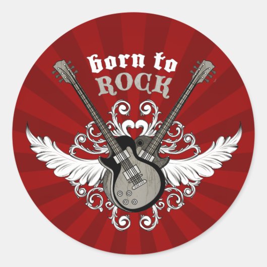 Geboren in rockstickers ronde sticker (Voorkant)
