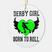 Geboren in Roll: Derby Girl Keramisch Ornament (Links)
