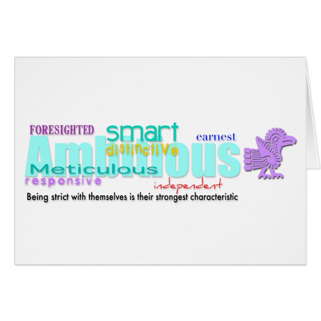 Geboren in Rooster Year Personality Birthday Card  (Voorkant Horizontaal)