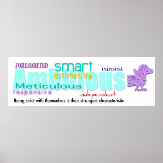 Geboren in Rooster Year Personality Poster 2 Aztec (Voorkant)