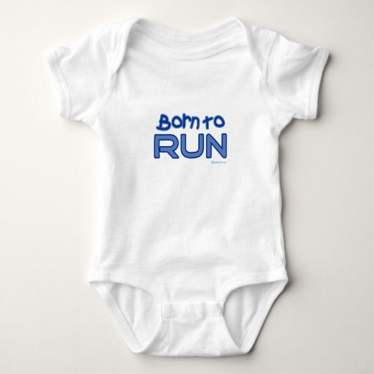 Geboren in run - blauw romper (Voorkant)