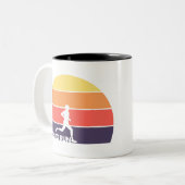 Geboren in run - Mannelijke Runner Tweekleurige Koffiemok (Voorkant links)