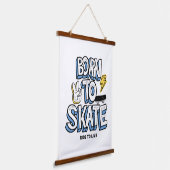 Geboren in Schaats Ride to Live Hangend Wandkleed (Gebogen)